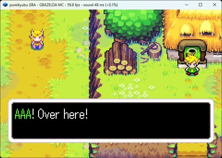 The Legend of Zelda: The Minish Cap played by the emulator's own boot ROM