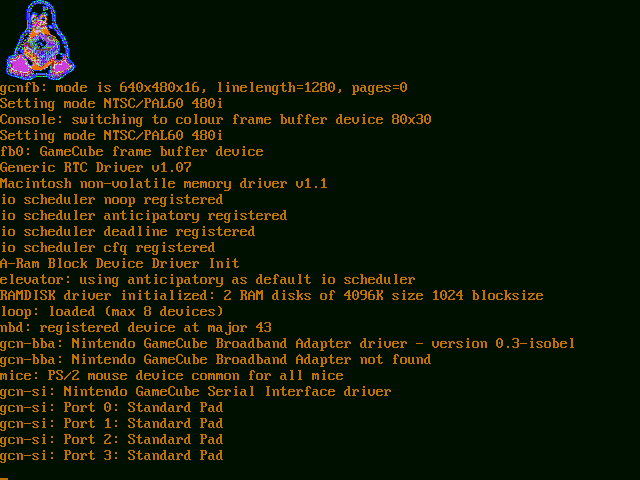 GC-Linux kernel booting to the gcnfb console