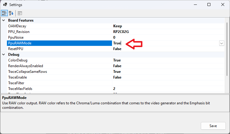 RAW dump option