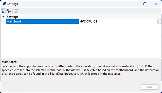 Breaknes settings dialog